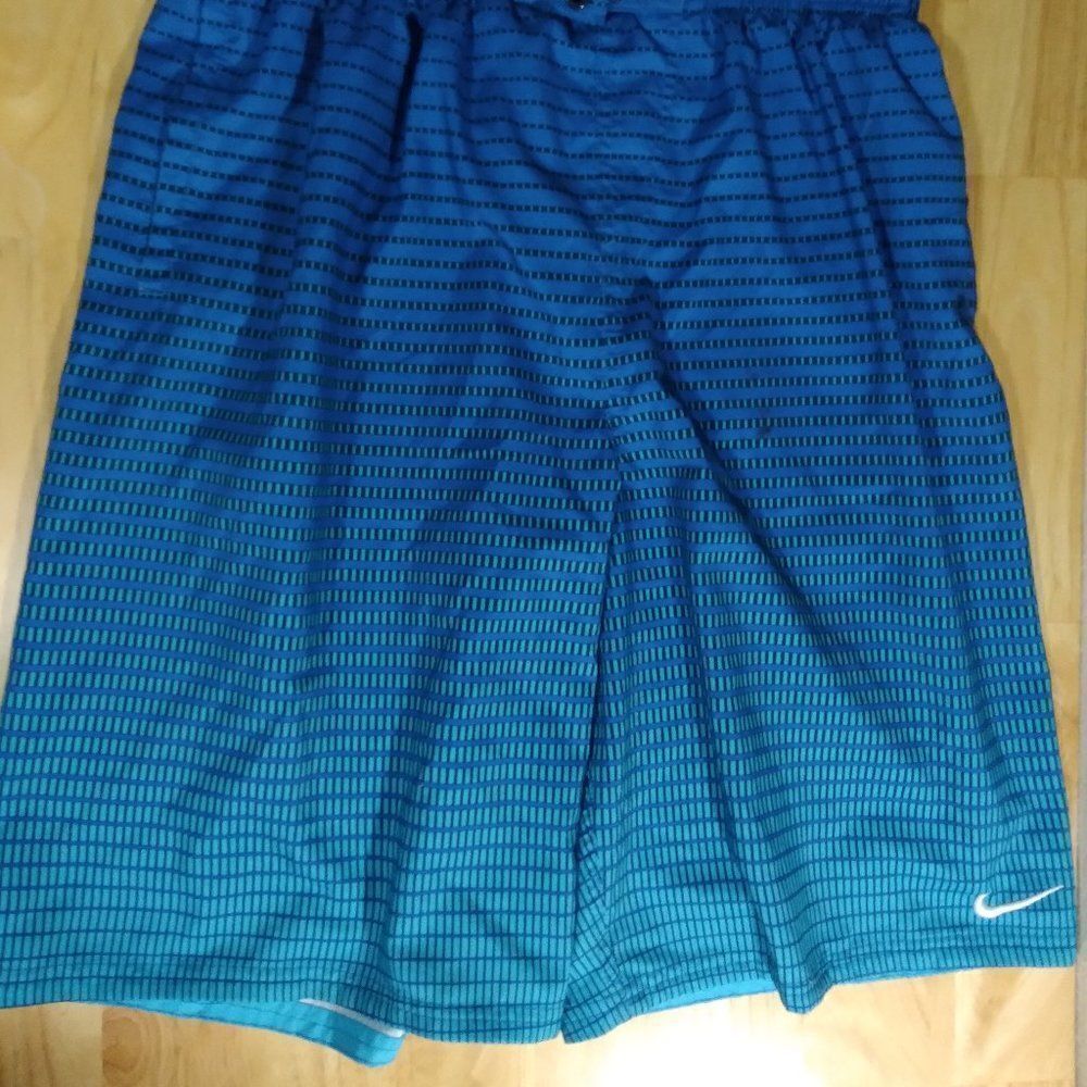 Vintage Nike Small Swoosh Pattern Swim Trunks Shorts